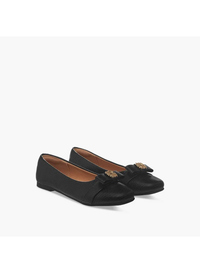 ميسي الصغيرة Girls Metal Accent Slip-On Ballerina Shoes