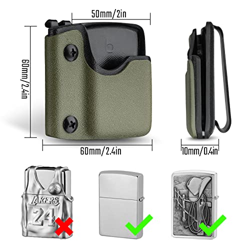 TACTICAL_GEEK TACTICAL GEEK TX2 Lighter Pouch Portable Lighter Holder with Pocket Belt Clip AntiScratch Protective Storage Case for Daily Carry Green - Image 3