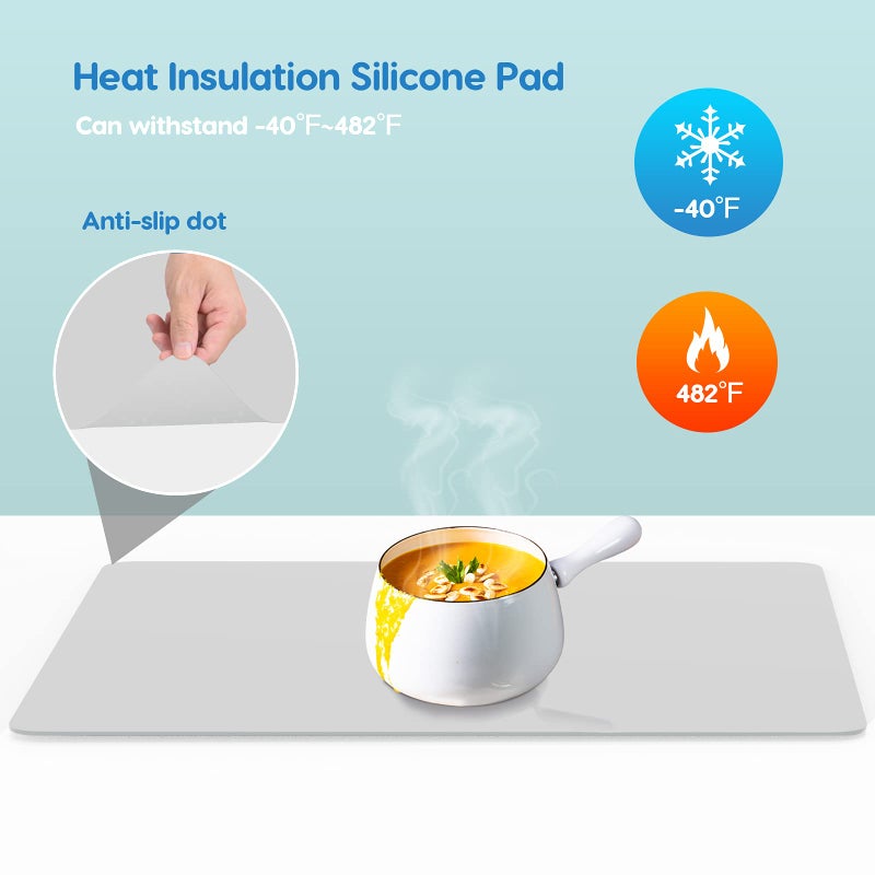 AECHY Extra Large Silicone Mat 35.3"x23.5"x0.08", Multipurpose Silicone Mat Thick Heat Resistant Mat Shipped Rolled Up Kitchen Counter Mat Nonslip Silicone Mats for Kitchen Counter Translucent - Image 4