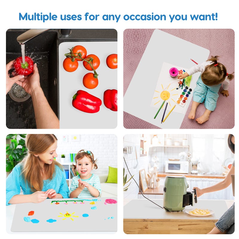 AECHY Extra Large Silicone Mat 35.3"x23.5"x0.08", Multipurpose Silicone Mat Thick Heat Resistant Mat Shipped Rolled Up Kitchen Counter Mat Nonslip Silicone Mats for Kitchen Counter Translucent - Image 5