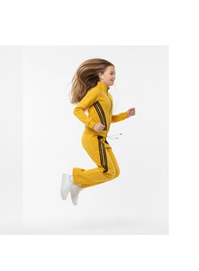 سيزار ترنج بناتي شتوي بببطانة قطيفة من الداخل ومزود بتصمميم شرائط - Image 3