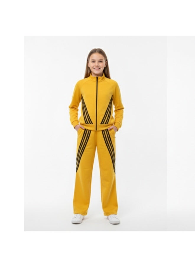 سيزار ترنج بناتي شتوي بببطانة قطيفة من الداخل ومزود بتصمميم شرائط - Image 4