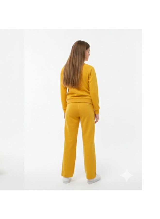 سيزار ترنج بناتي شتوي بببطانة قطيفة من الداخل ومزود بتصمميم شرائط - Image 2