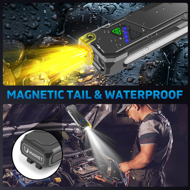 Jolimark Rechargeable Flat EDC Flashlight with Yellow Light Diffuser UV Black Light Magntic Bace Clip for Home Use and Camping Dog Walking Outdoor Activitie - Image 2