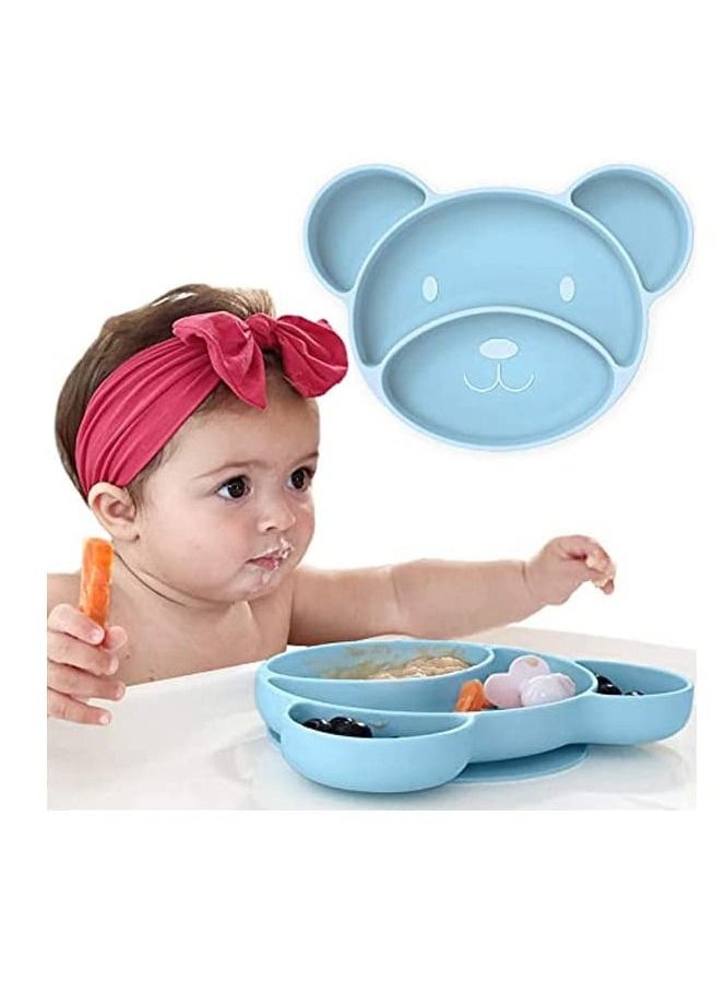 Generic - Suction Plates for Babies and Toddlers Non Slip Silicone Baby Weaning Plate Stay Put Toddler Feeding with Kids Placemat No More Meal Time Mess - Image 1