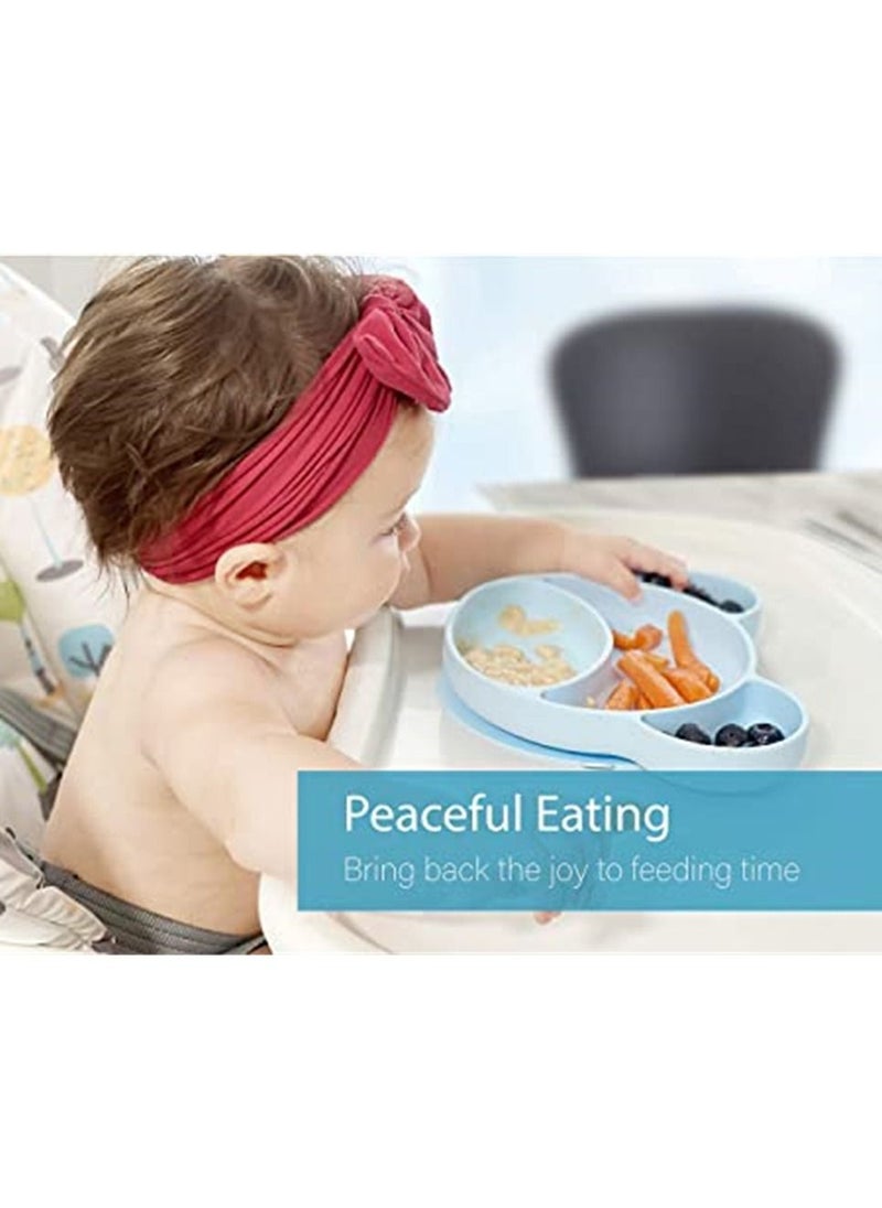 Generic - Suction Plates for Babies and Toddlers Non Slip Silicone Baby Weaning Plate Stay Put Toddler Feeding with Kids Placemat No More Meal Time Mess - Image 1