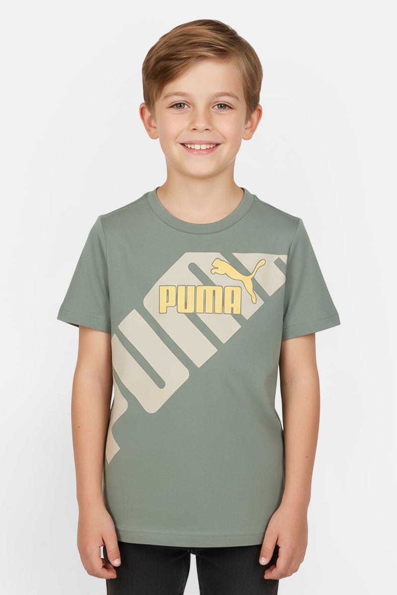 PUMA Kids Boy Sportswear Fit Short Sleeve Outdoor T-Shirt, Green - Image 1