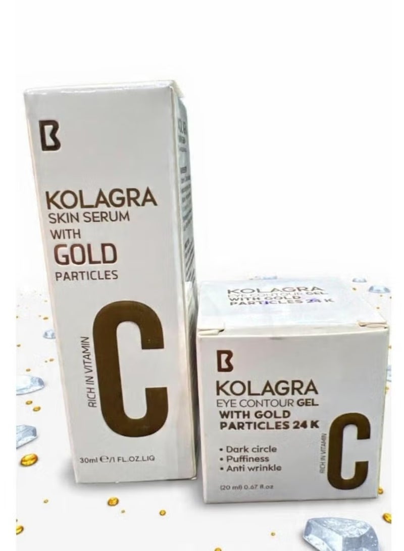 كولاجرا سيروم للبشرة بجزيئات الذهب 30 مل + جل محيط العين بجزيئات الذهب عيار 24 - 20 مل - - Image 4