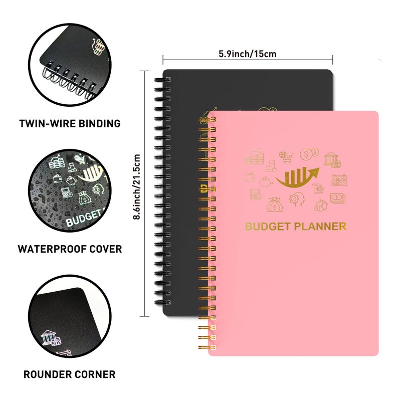 snootion Budget Planner - Monthly Finance Organizer with Expense Tracker Notebook to Manage Your Money Effectively, Undated Finance Planner/Account Book, Start Anytimem,A5(8.6x5.9 inchs),100gsm Paper - Pink - Image 2
