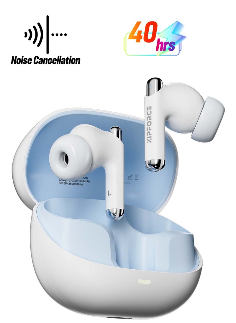 ZIPFORCE - ZIPFORCE True Wireless Earbuds, Fully In-Ear Bluetooth 5.3 Headphones 4-Mics ANC + ENC Clear Call, Bluetooth Earbuds Touch Control 40 Playtime, IPX6 Waterproof TWS, Light-Weight Earphones - Image 1