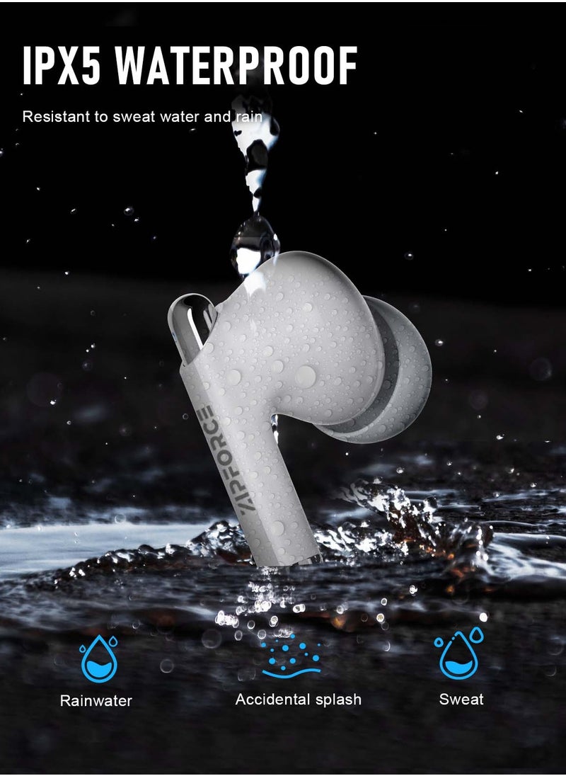 ZIPFORCE - ZIPFORCE True Wireless Earbuds, Fully In-Ear Bluetooth 5.3 Headphones 4-Mics ANC + ENC Clear Call, Bluetooth Earbuds Touch Control 40 Playtime, IPX6 Waterproof TWS, Light-Weight Earphones - Image 1