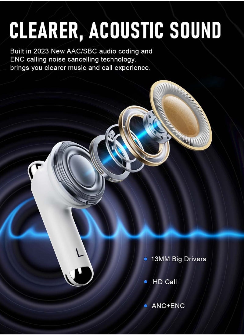 ZIPFORCE - ZIPFORCE True Wireless Earbuds, Fully In-Ear Bluetooth 5.3 Headphones 4-Mics ANC + ENC Clear Call, Bluetooth Earbuds Touch Control 40 Playtime, IPX6 Waterproof TWS, Light-Weight Earphones - Image 1