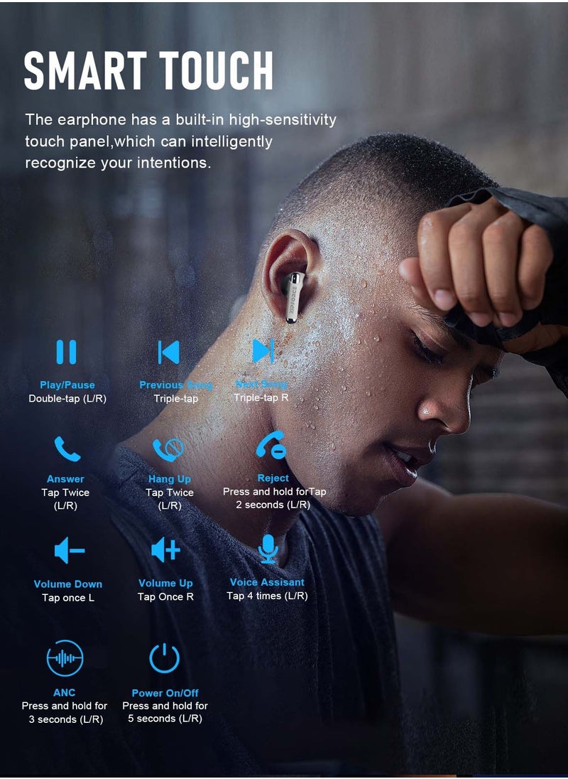 ZIPFORCE - ZIPFORCE True Wireless Earbuds, Fully In-Ear Bluetooth 5.3 Headphones 4-Mics ANC + ENC Clear Call, Bluetooth Earbuds Touch Control 40 Playtime, IPX6 Waterproof TWS, Light-Weight Earphones - Image 1