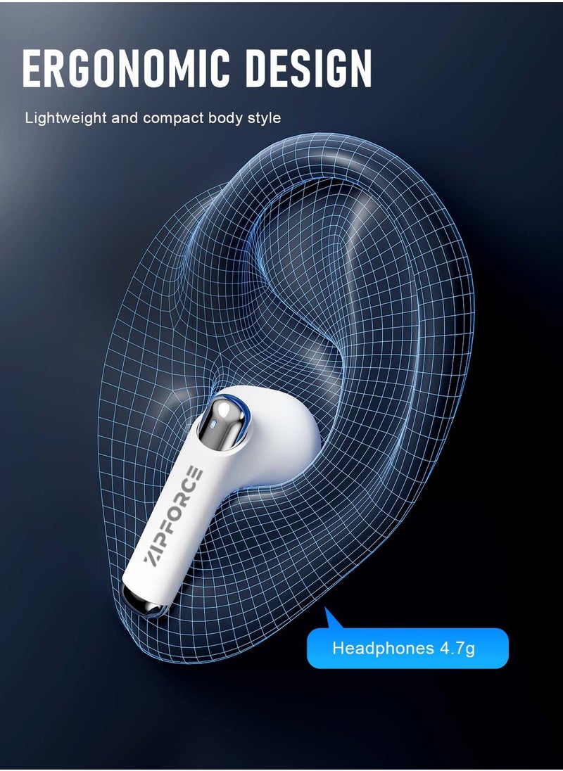 ZIPFORCE - ZIPFORCE True Wireless Earbuds, Fully In-Ear Bluetooth 5.3 Headphones 4-Mics ANC + ENC Clear Call, Bluetooth Earbuds Touch Control 40 Playtime, IPX6 Waterproof TWS, Light-Weight Earphones - Image 1