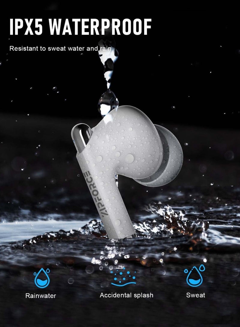 ZIPFORCE True Wireless Earbuds, Fully In-Ear Bluetooth 5.3 Headphones 4-Mics ANC + ENC Clear Call, Bluetooth Earbuds Touch Control 40 Playtime, IPX6 Waterproof TWS, Light-Weight Earphones - Image 4