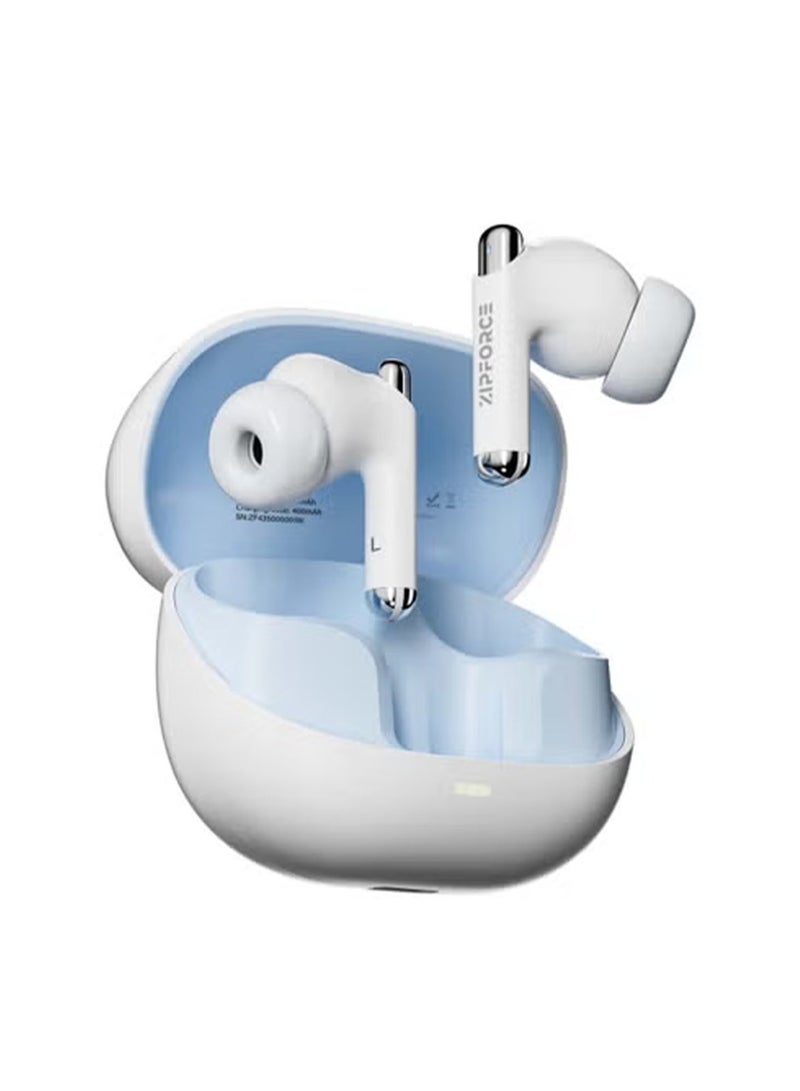 ZIPFORCE True Wireless Earbuds, Fully In-Ear Bluetooth 5.3 Headphones 4-Mics ANC + ENC Clear Call, Bluetooth Earbuds Touch Control 40 Playtime, IPX6 Waterproof TWS, Light-Weight Earphones - Image 1
