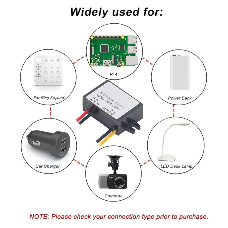 محول DC إلى DC 15-60V إلى 12V 1A 12W مزود طاقة فائق النحافة لتجهيزات الشريط LED والعتاد الكهربائي في المركبات - Image 5