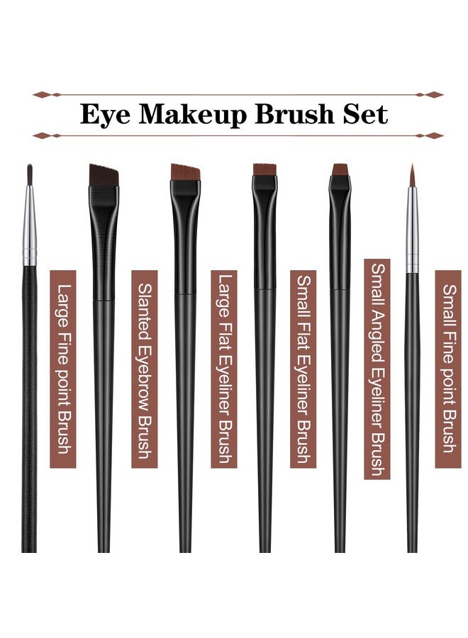 Potchen 30 Pcs Eyeliner Brush Set Gel Angled Eye Liner Brush Fine Flat Slanted Eyebrow Brushes Define Brow Brushes Thin Makeup Brushes Tool For Women Girls Salon Beauty Cosmetic Esthetician Supplies - Image 2