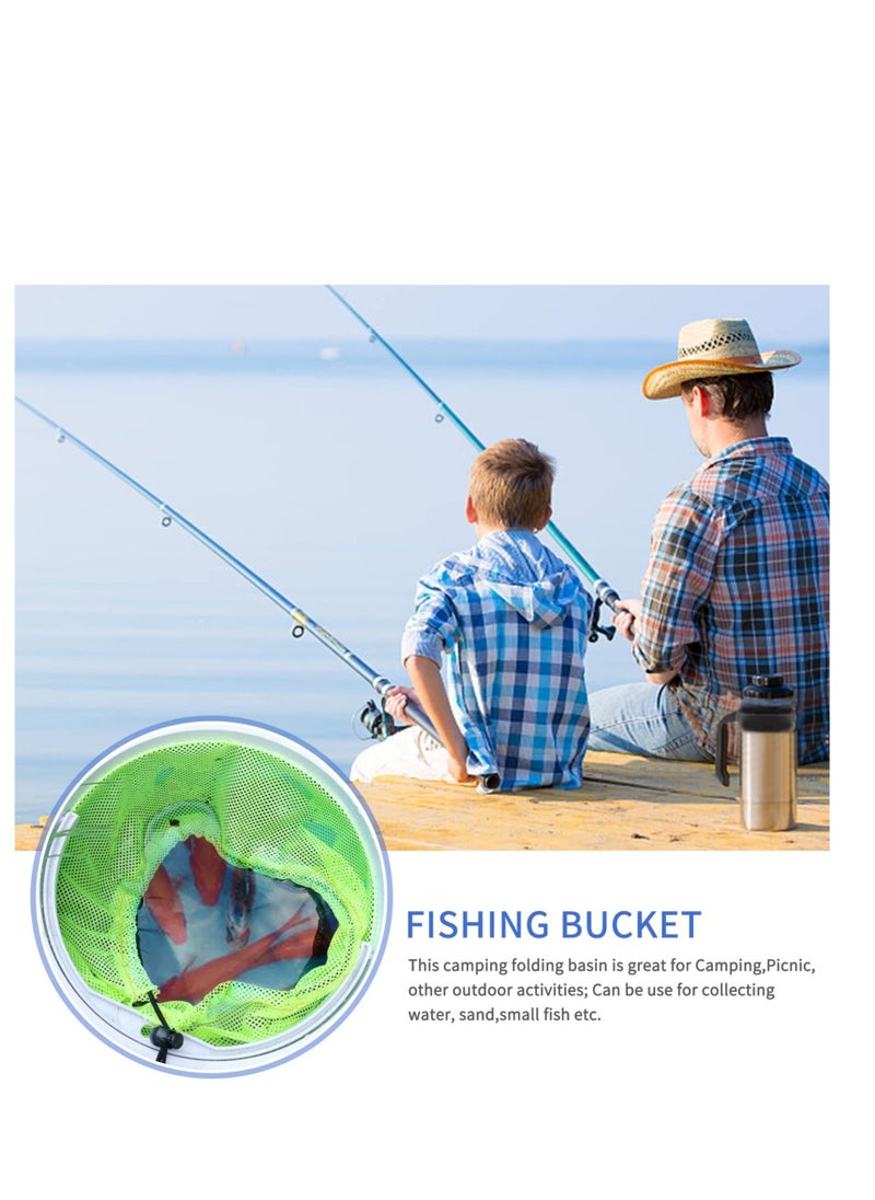 Y&D - Collapsible Camping Fishing Bucket, Portable Folding 11L (2.9 Gallons) Durable Pop Up Water with Net and Rope, for Car Washing, Fishing,Boating or Other Outdoor Activities - Image 1