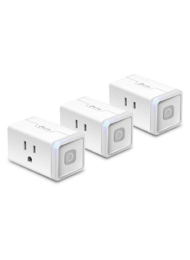 Kasa Smart Plug HS103P3, Smart Home Wi-Fi Outlet Works with Alexa, Echo, Google Home & IFTTT, No Hub Required, Remote Control,15 Amp,UL Certified, White, 3 Count (Pack of 1) - Image 1