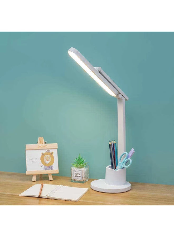 اباجورة مكتب LED قابلة للشحن F-13 باضاءة قابلة للتعديل باللمس، تصميم قابل للطي، ضوء ناعم مريح للعين، خامة ABS، مناسبة للمكتب والمذاكرة والقراءة والعمل - Image 4