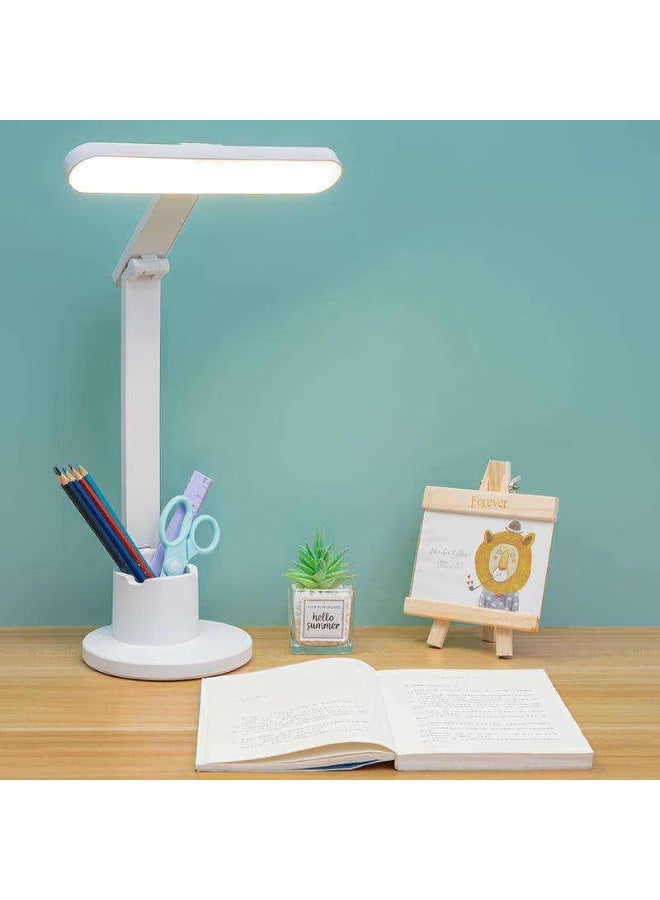 اباجورة مكتب LED قابلة للشحن F-13 باضاءة قابلة للتعديل باللمس، تصميم قابل للطي، ضوء ناعم مريح للعين، خامة ABS، مناسبة للمكتب والمذاكرة والقراءة والعمل - Image 3