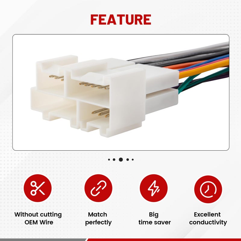 RED WOLF مجموعة أسلاك راديو السيارة مع محول هوائي متوافق مع 1988-2002 GM شيفروليه GMC بويك كاديلاك تركيب محول ستيريو بعد السوق مع موصل سلكي - Image 3