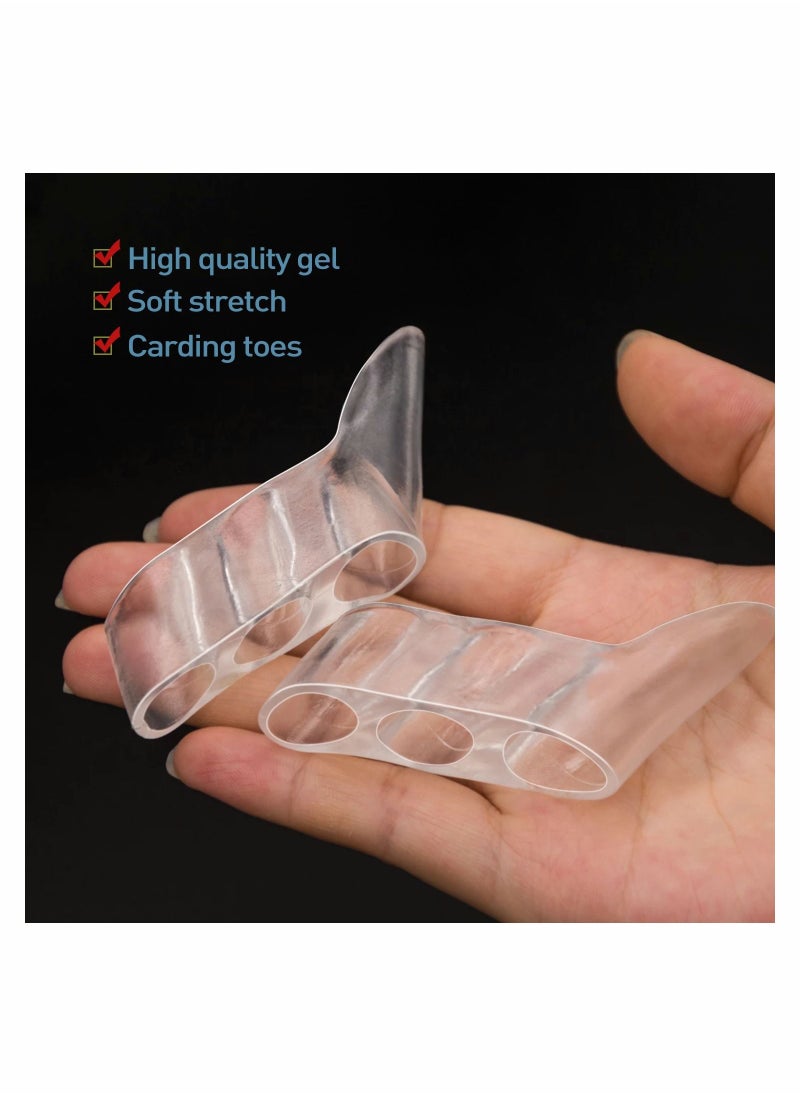 Excefore - Pinky Toe Separator and Protectors, 3-Holes Toe Separators for Overlapping Toe, for Curled Pinky Toes Correct and Protect, Pain Relief from Friction 5 Pairs (Clear) - Image 1