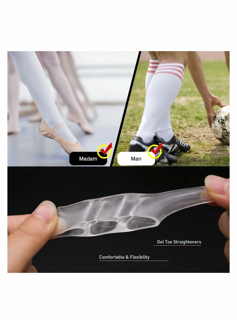 Excefore - Pinky Toe Separator and Protectors, 3-Holes Toe Separators for Overlapping Toe, for Curled Pinky Toes Correct and Protect, Pain Relief from Friction 5 Pairs (Clear) - Image 1