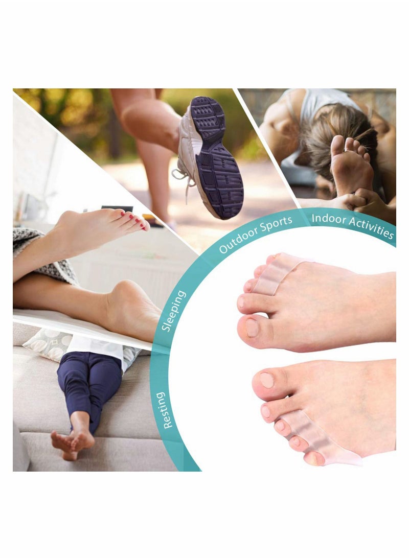 Excefore - Pinky Toe Separator and Protectors, 3-Holes Toe Separators for Overlapping Toe, for Curled Pinky Toes Correct and Protect, Pain Relief from Friction 5 Pairs (Clear) - Image 1