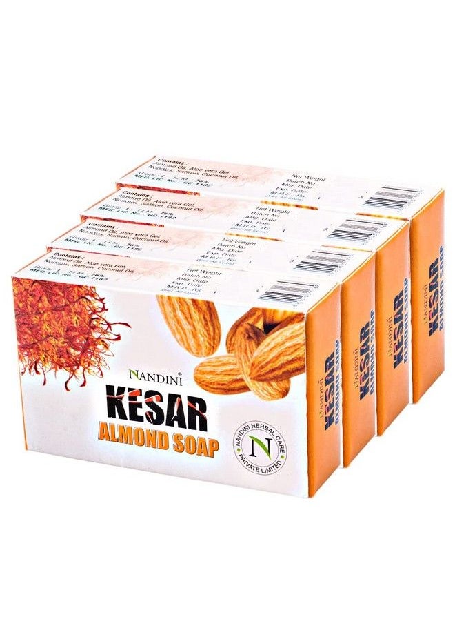 Nandini - Herbal Kesar Almond Goti Facial Soap For Man & Women 75G (Pack Of 4) - Image 1