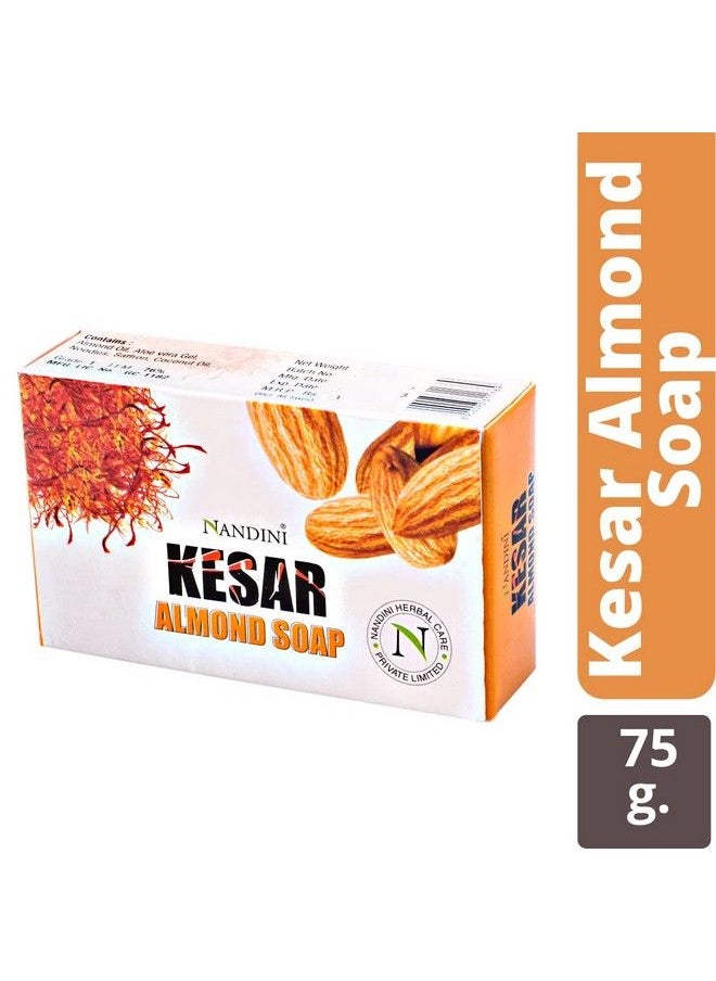 Nandini - Herbal Kesar Almond Goti Facial Soap For Man & Women 75G (Pack Of 4) - Image 1