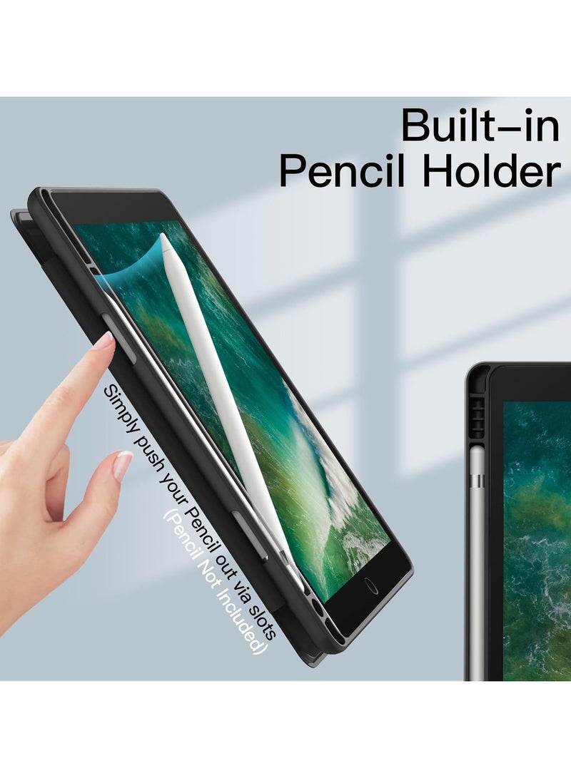 DUSALA Case for iPad 9.7-Inch (6th/5th Generation, 2018/2017) with Pencil Holder, Slim Stand Protective Cover with Clear Transparent Back Shell for iPad Pro 9.7 inch Tablet, Support Auto Wake/Sleep, (Black) - Image 5
