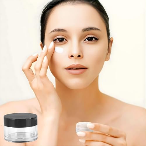 Hian Refillable Cosmetic Jars | 15GM – 3.8 x 2.5 cm (Pack of 3) | Acrylic Plastic with Leakproof Black Lids | Compact & Reusable for Travel | Ideal for Storing Creams, Balms & Skincare Essentials - Image 4