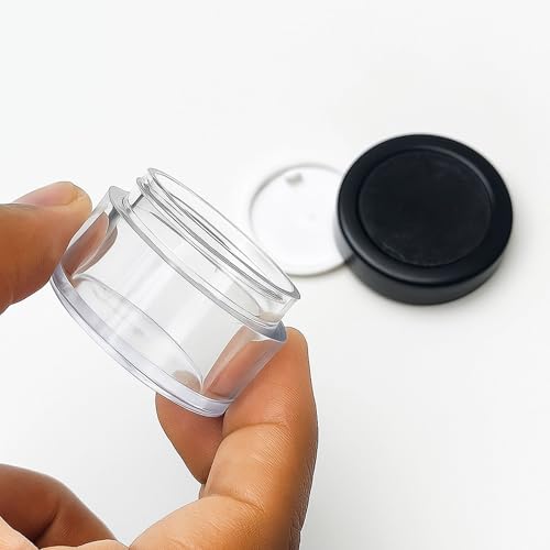 Hian Refillable Cosmetic Jars | 15GM – 3.8 x 2.5 cm (Pack of 3) | Acrylic Plastic with Leakproof Black Lids | Compact & Reusable for Travel | Ideal for Storing Creams, Balms & Skincare Essentials - Image 3