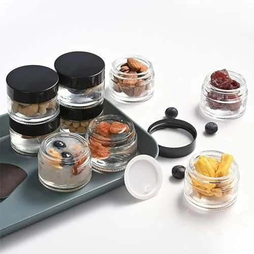 Hian Refillable Cosmetic Jars | 15GM – 3.8 x 2.5 cm (Pack of 3) | Acrylic Plastic with Leakproof Black Lids | Compact & Reusable for Travel | Ideal for Storing Creams, Balms & Skincare Essentials - Image 5