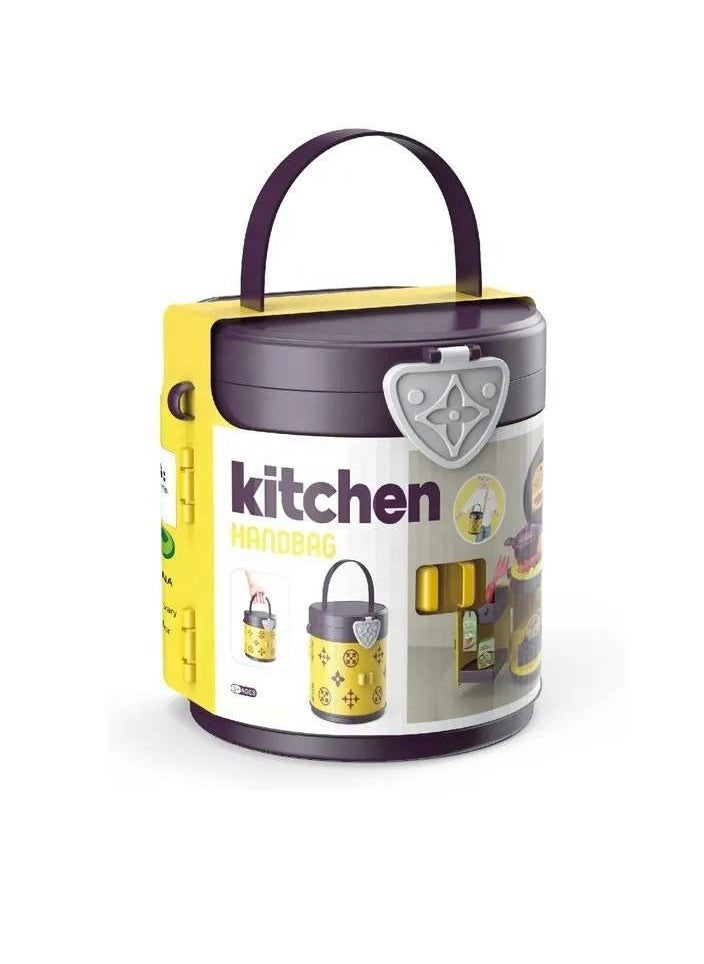 Swift 30 Pcs Kitchen Toy Crossbody Handbag with Set Pretend Cooking Food Play Dinnerware Set Safe Children Girl Toy Gift Fun Game  - Image 2