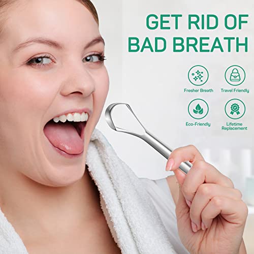 RONAVO Tongue Cleaner Family Set-Tongue Scraper for Adults (4 PC), Metal Tongue Scraper Rustproof (Travel Cases Included) Reduce Bad Breath, Tounge Scrappers Oral Care, Easy to Use & Wash, 2 Colors - Image 5