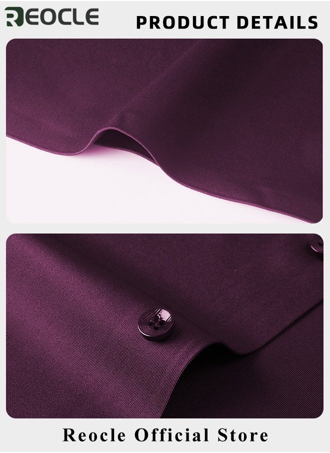 REOCLE - Men's Business Slim Fit Shirt Official Long Sleeve Stretch Dress Shirt Wrinkle-Free Regular Fit Button Down Shirts - Image 1