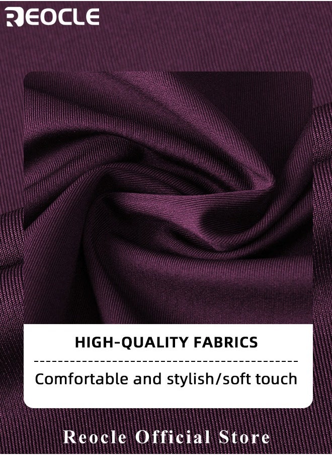REOCLE - Men's Business Slim Fit Shirt Official Long Sleeve Stretch Dress Shirt Wrinkle-Free Regular Fit Button Down Shirts - Image 1