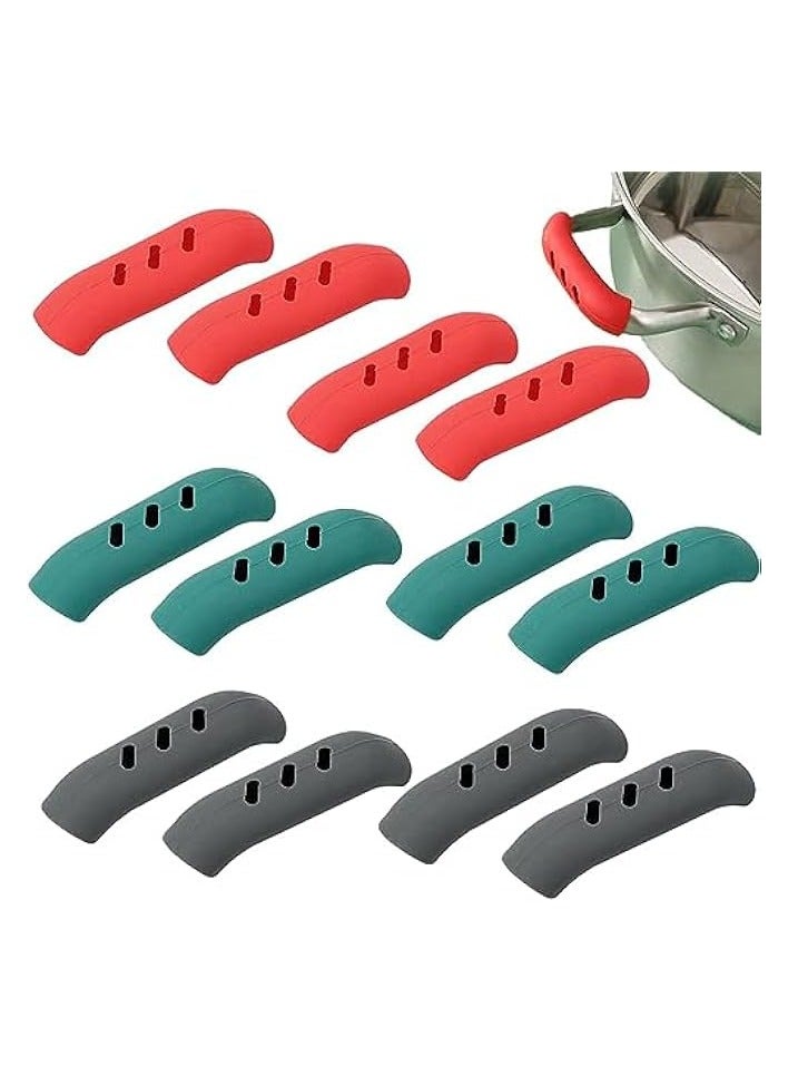 erorex 6 Pairs Silicone Anti-Scald Pot Handle Cover, Silicone Assist Handle Holder Heat Resistant - Image 1