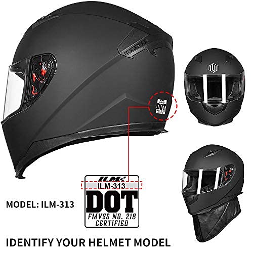 ILM Clear Visor for Full Face Motorcycle Street Bike Helmet DOT (Visor, Clear) - Image 5