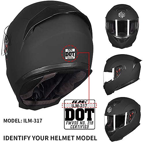 ILM Clear Visor for Full Face Motorcycle Street Bike Helmet DOT (Visor, Clear) - Image 4