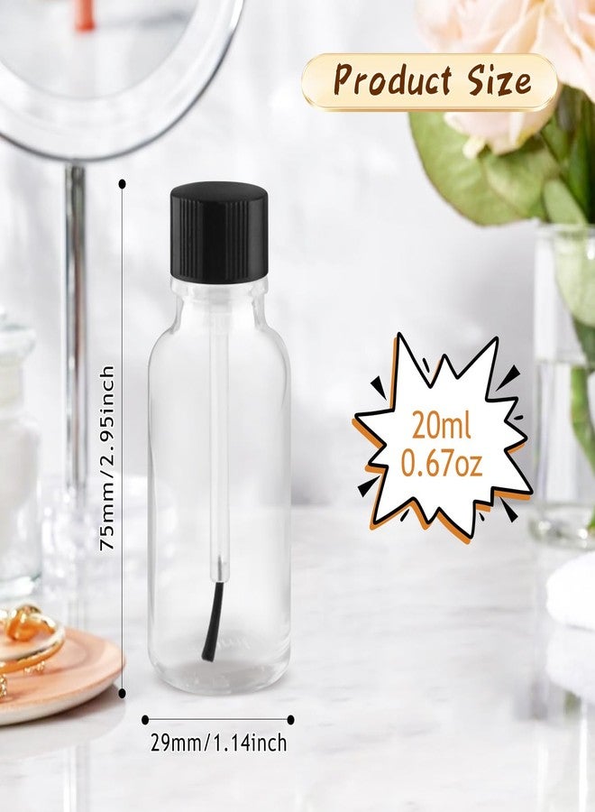 Cositina 12 Pcs Clear Glass Nail Polish Bottle Empty Refillable Nail Polish Oil Bottles Travel Containers Vials with Brush Cap for DIY Nail Art Sample Oils - 20ml/0.67oz - Image 2
