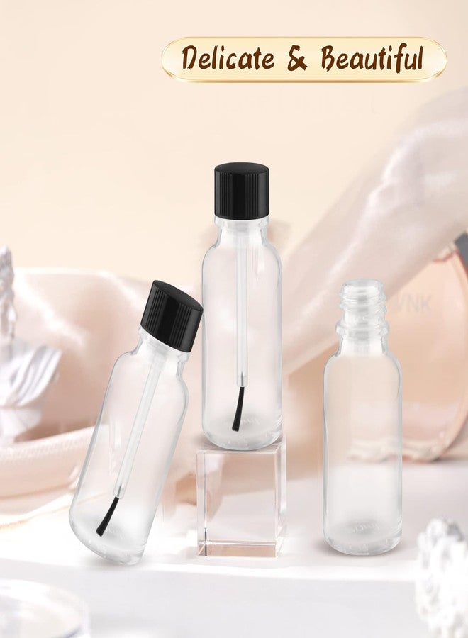 Cositina 12 Pcs Clear Glass Nail Polish Bottle Empty Refillable Nail Polish Oil Bottles Travel Containers Vials with Brush Cap for DIY Nail Art Sample Oils - 20ml/0.67oz - Image 5