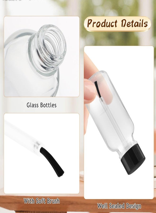 Cositina 12 Pcs Clear Glass Nail Polish Bottle Empty Refillable Nail Polish Oil Bottles Travel Containers Vials with Brush Cap for DIY Nail Art Sample Oils - 20ml/0.67oz - Image 3