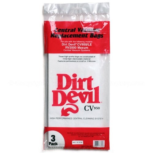 Dirt Devil CV950, CV950LE, RV2000 Maxum Central Vac Bags (3 Bags) - Image 2