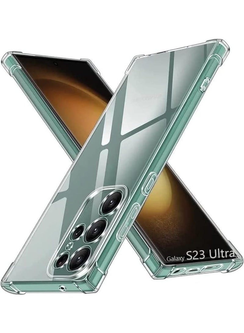 Samsung Galaxy S23 Ultra Clear Case, Shockproof Slim Lightweight TPU Back Cover with 4-Corner Airbags