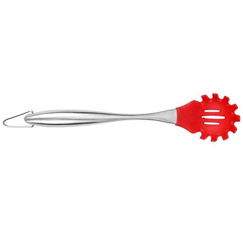 P-Plus International Silicone Spatula Versatile Tools Baking and Mixing | Non-Stick & Heat Resistant | Strong Stainless Steel Silicone Wok Turner (Pasta Server RED) - Image 4