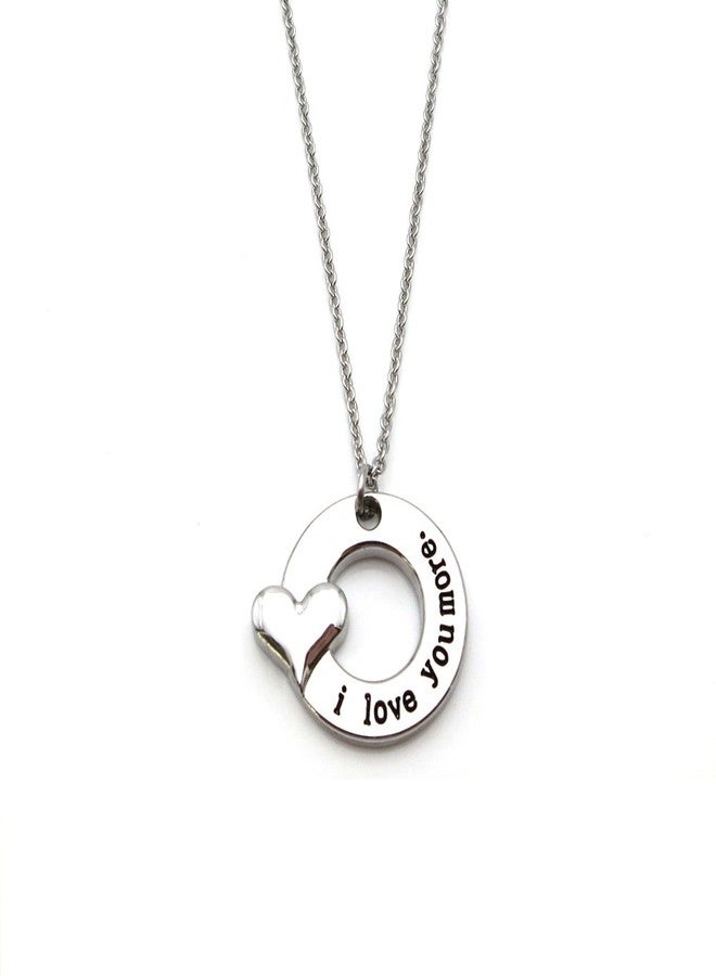 IDLAN Mother Daughter Necklace I Love You More Necklace 18 inch Stainless Steel Necklace - Image 1